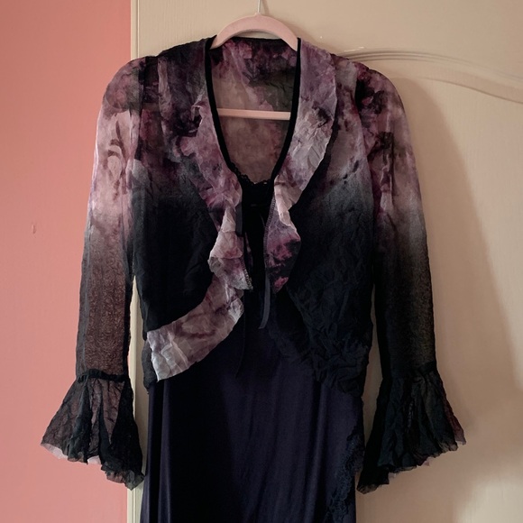 Vintage handmade mesh ruffle top - Picture 2 of 2